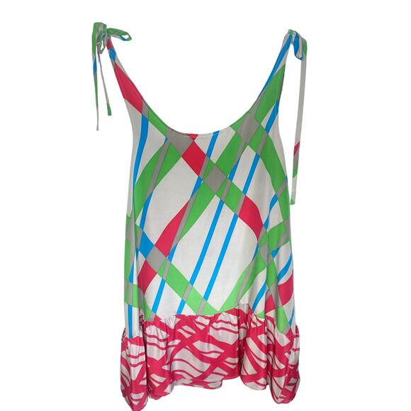 Hurley Women's Multicolor 100% Silk Drop Waist Sleeveless Mini Dress Size Medium - Picture 2 of 7